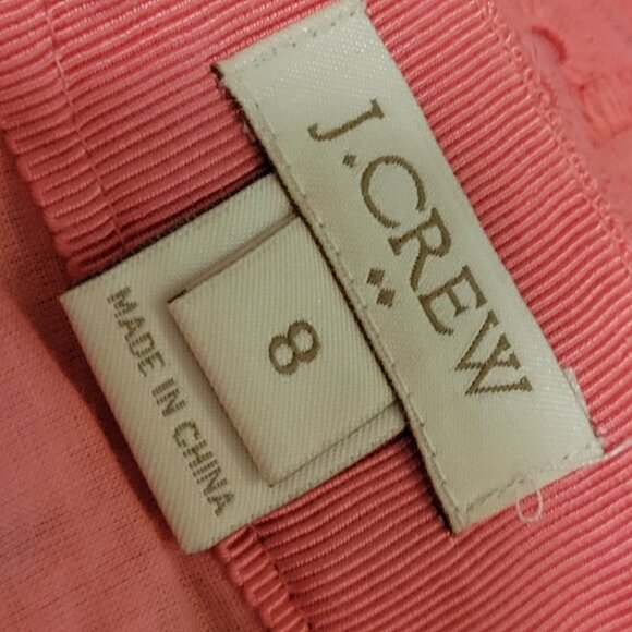 J Crew Mini Skirt Womens Size 8 Short Orange Pencil Eyelet Back Zip Casual Party - Picture 5 of 6